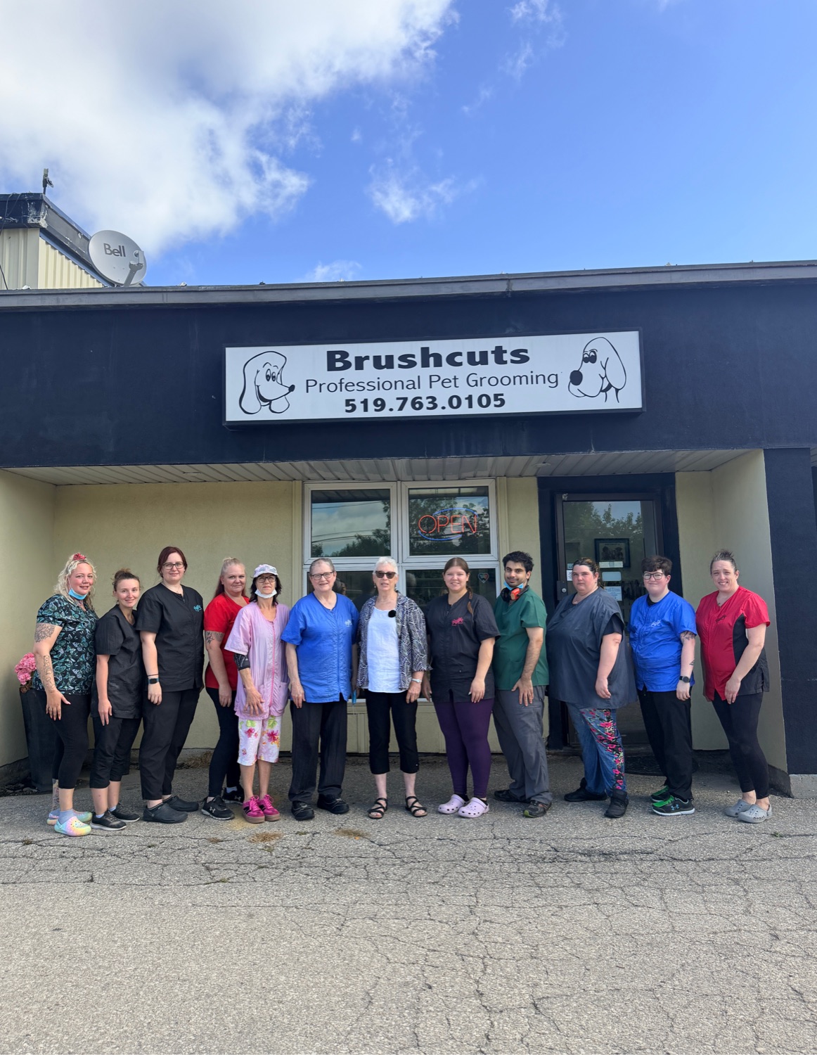 The full Brushcuts team outside their Dawson Road salon in Guelph